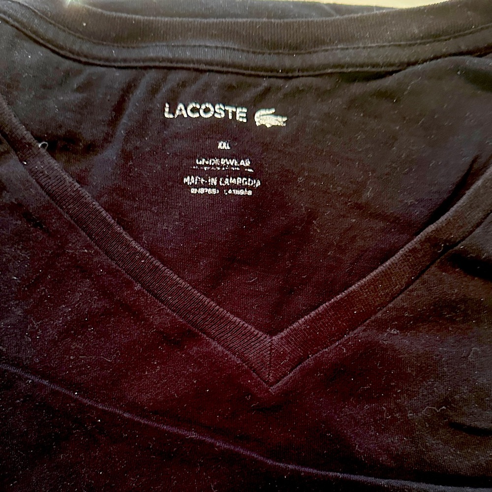 Lacoste Classic Black V-Neck Tee. Add for bundle discount